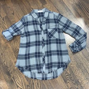 Bella Dahl Grey & Navy Flannel Shirt